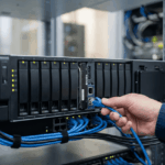 Sistema de copias de seguridad para empresas con servidor de almacenamiento y discos duros
